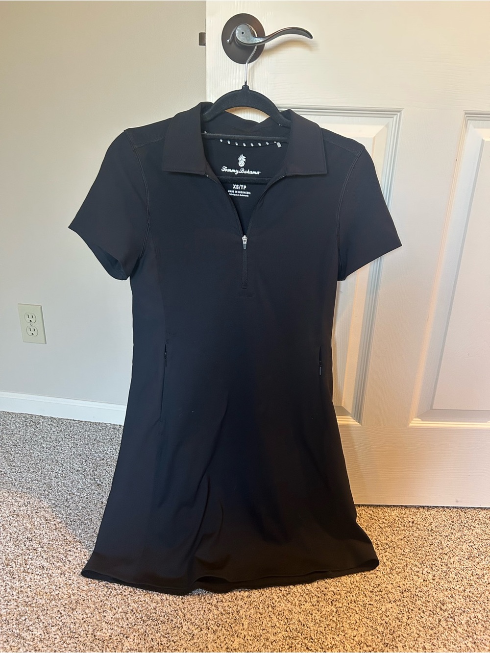 Tommy Bahama Black Polo Dress with Zip Front (Size XS)